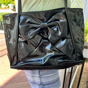 SOLD.!!! ❌❌❌Valentino large black patent bow bag SOLD